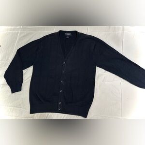 Roundtree & Yorke Men’s Vintage Navy Cardigan Button Up Sweater Size Medium